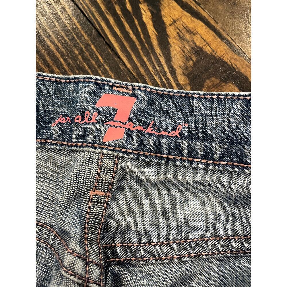 7 For All Mankind Cropped Jeans Women 27 Preppy Academia Twee Coquette Grunge - Picture 2 of 12